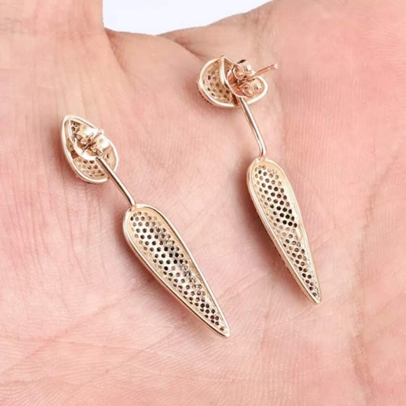 Black onyx & multi color topaz Dual earring spikes - Picture 2 of 4